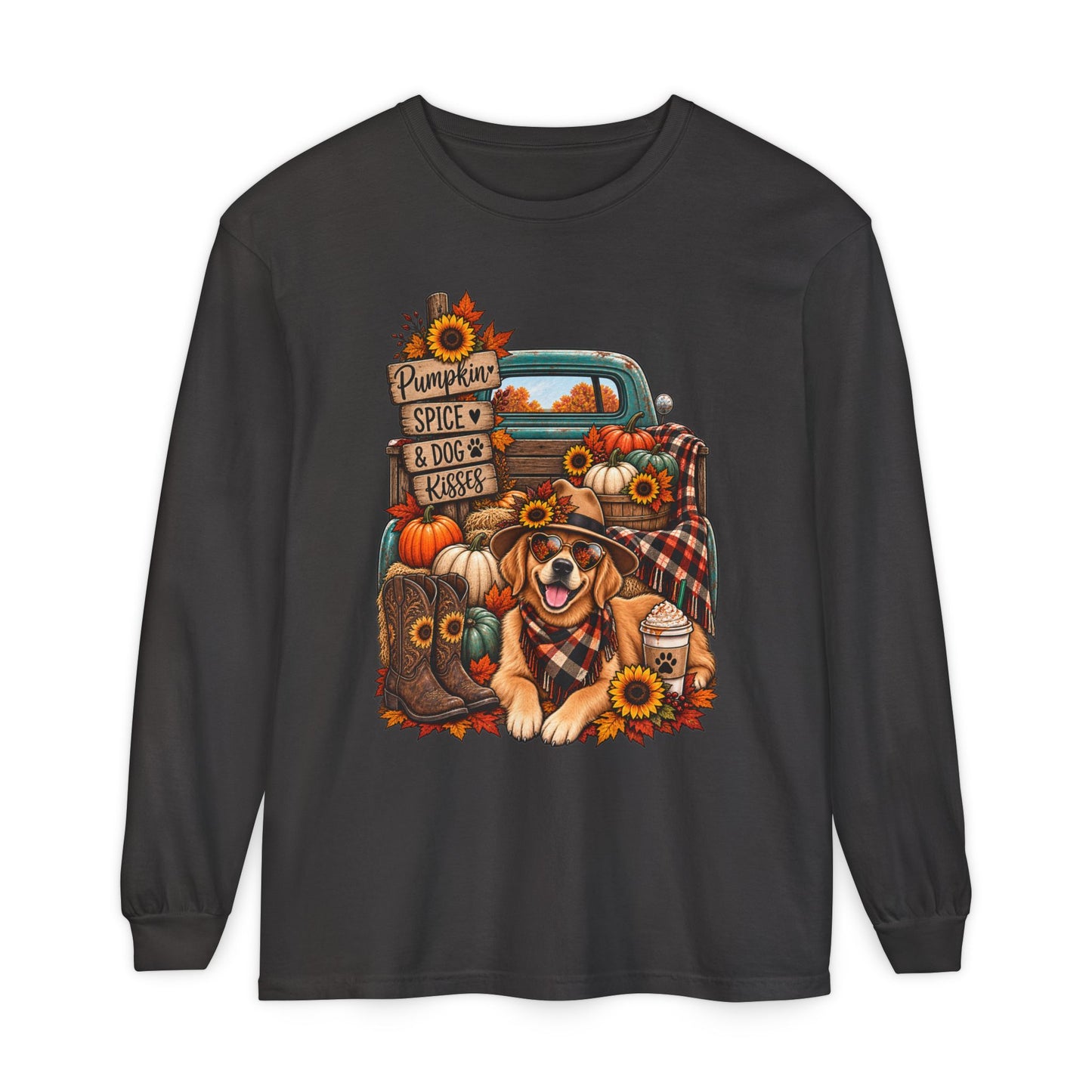 Fall Paws & Pumpkin Spice Long Sleeve T-Shirt