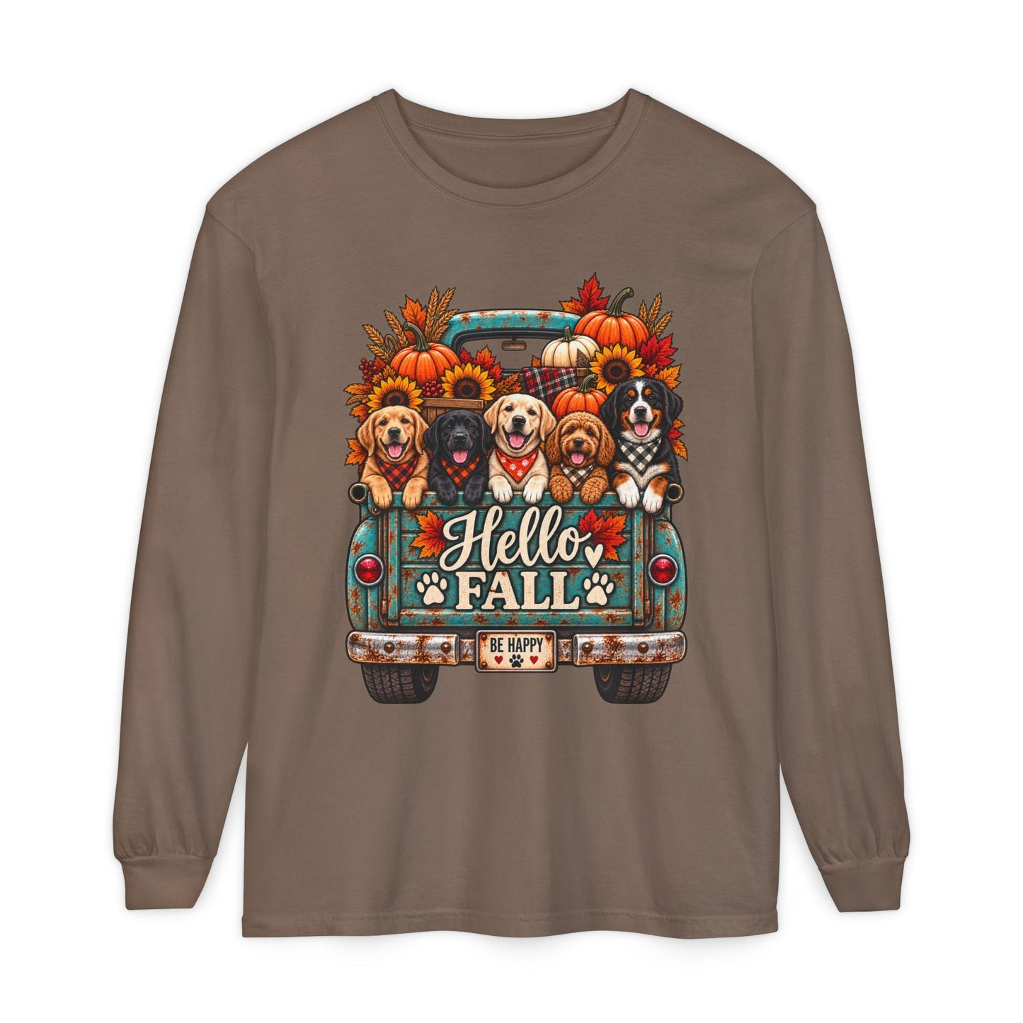 Retro Fall Dog Long Sleeve T-Shirt